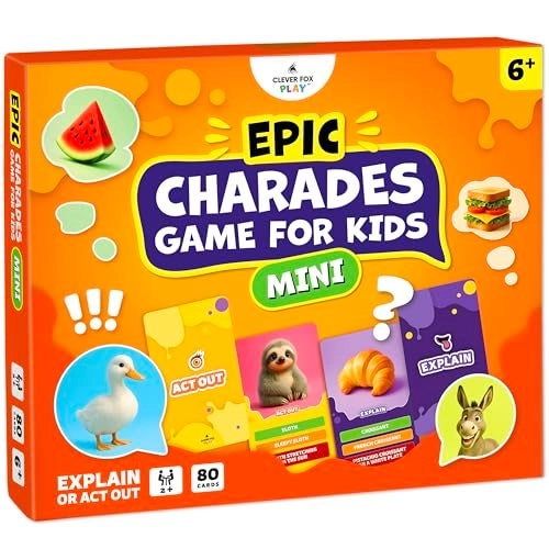 Clever Fox Play Epic Charades - Ages 6 80 Act Out Explain Cards