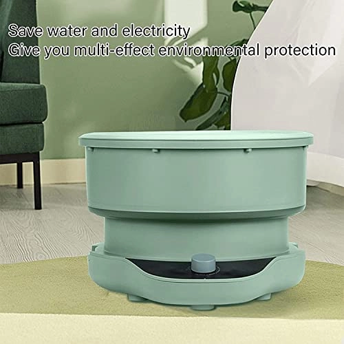 XHTONGSH غسالة قابلة للطي للطي المحمولة, غسالة صفرية اوتوماتيكية, عمل هادئ, الضوء الأزرق, ملابس داخلية غسل الملابس او عنصر صغیر, طاقة ومنطقة (Color : Green)