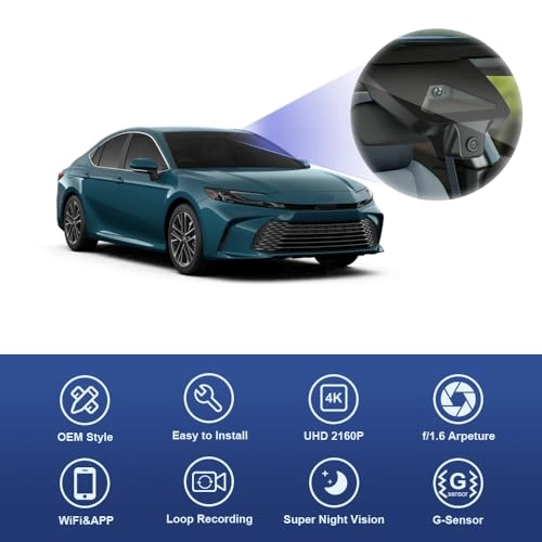 4K Dash Cam - 4K 30FPS for Toyota Camry 2025-2026