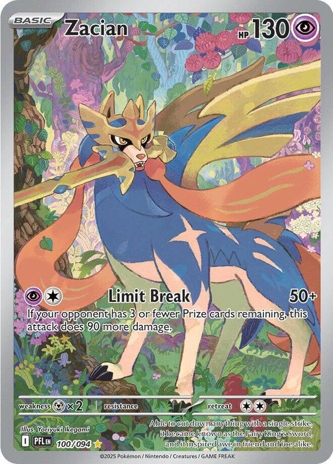 Pokémon Zacian 100/094 - Phantasmal Flames Illustration Rare Foil