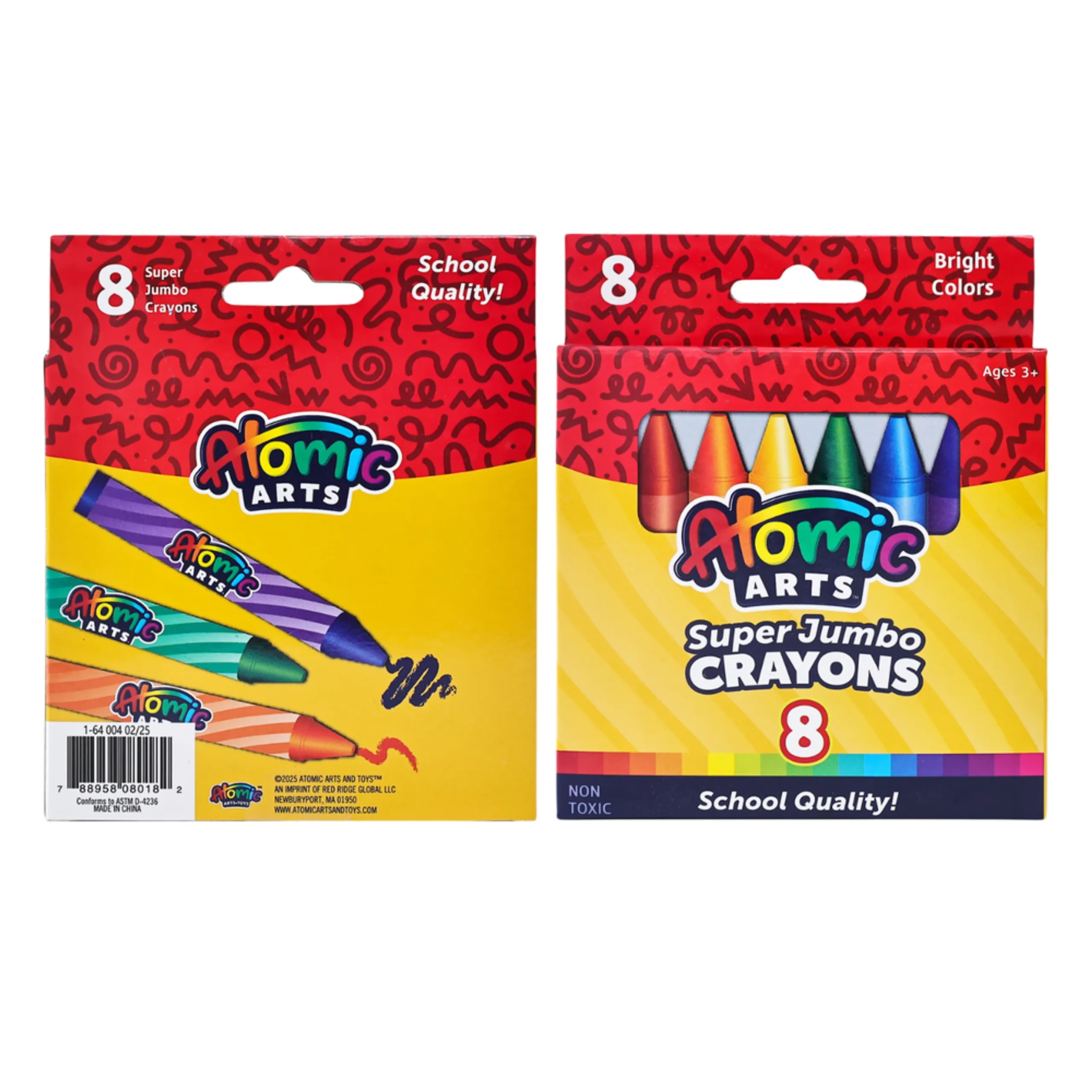 Atomic Arts Jumbo Crayons - 8 Pcs