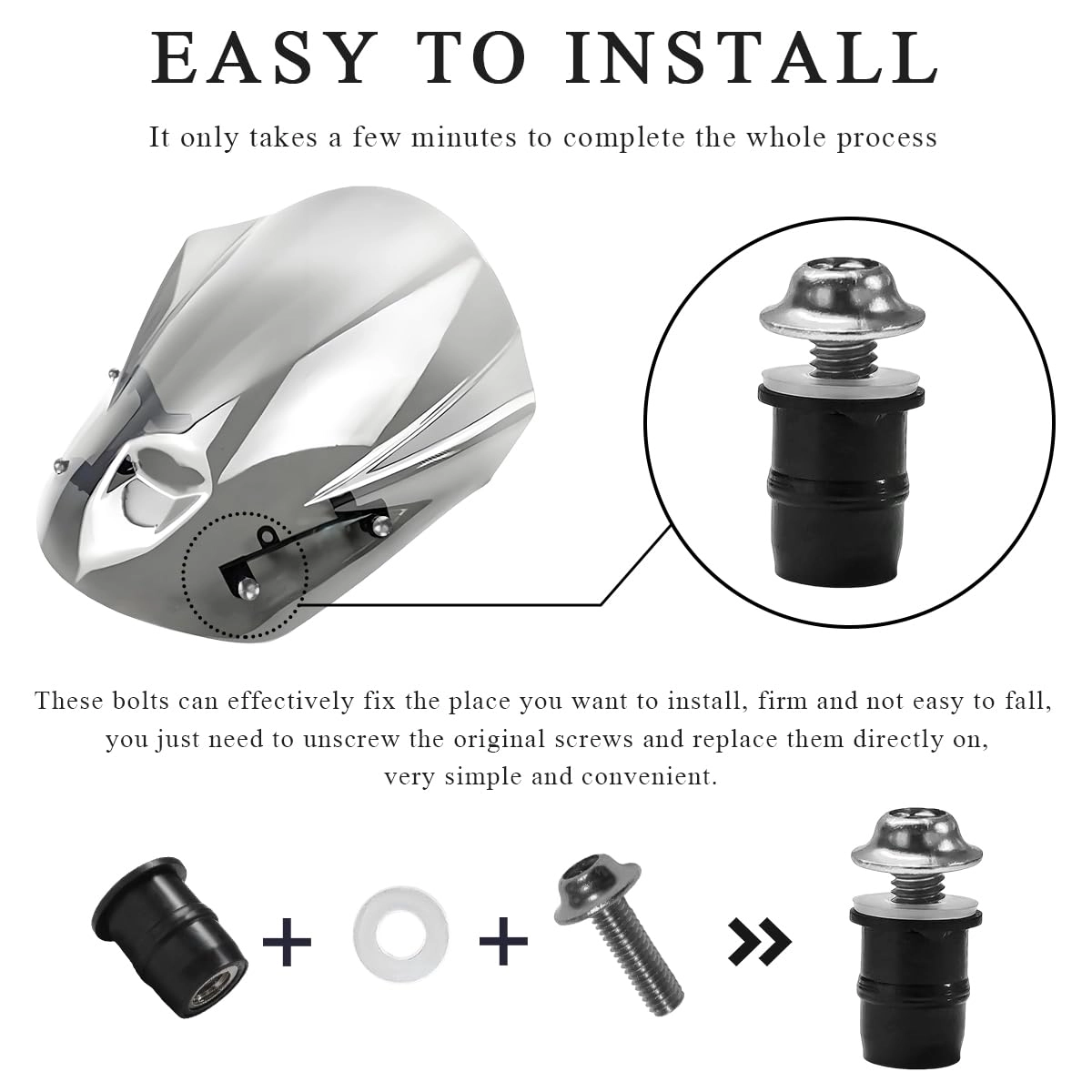 Motorcycle Windshield Bolts Screws Kit