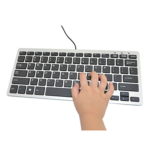 78 Key USB Wired Slim Mini Thin Compact Keyboard - QWERTY Wired