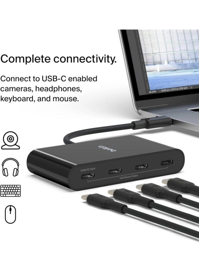 CONNECT USB-C to 4-Port USB-C Hub - 100W 10 Gbps