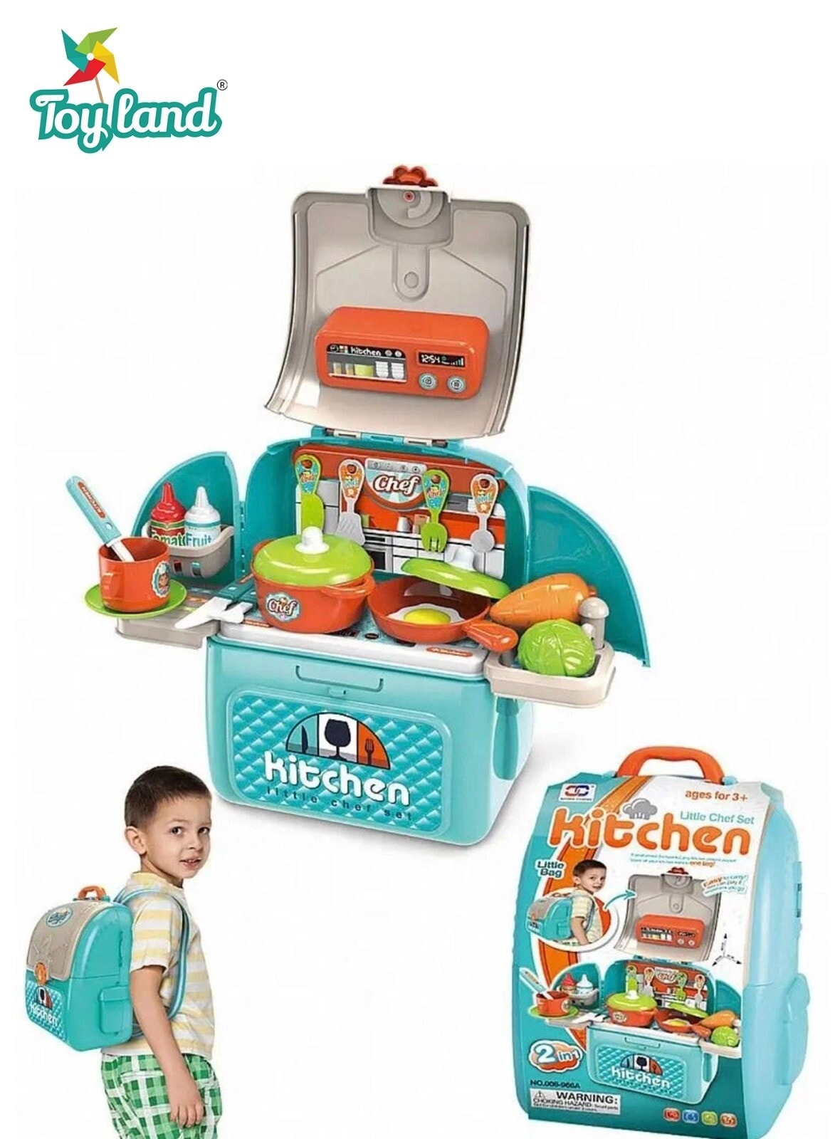 Toy Land UAE Kids Kitchen Play Set - Pretend Play Cooking Accessories