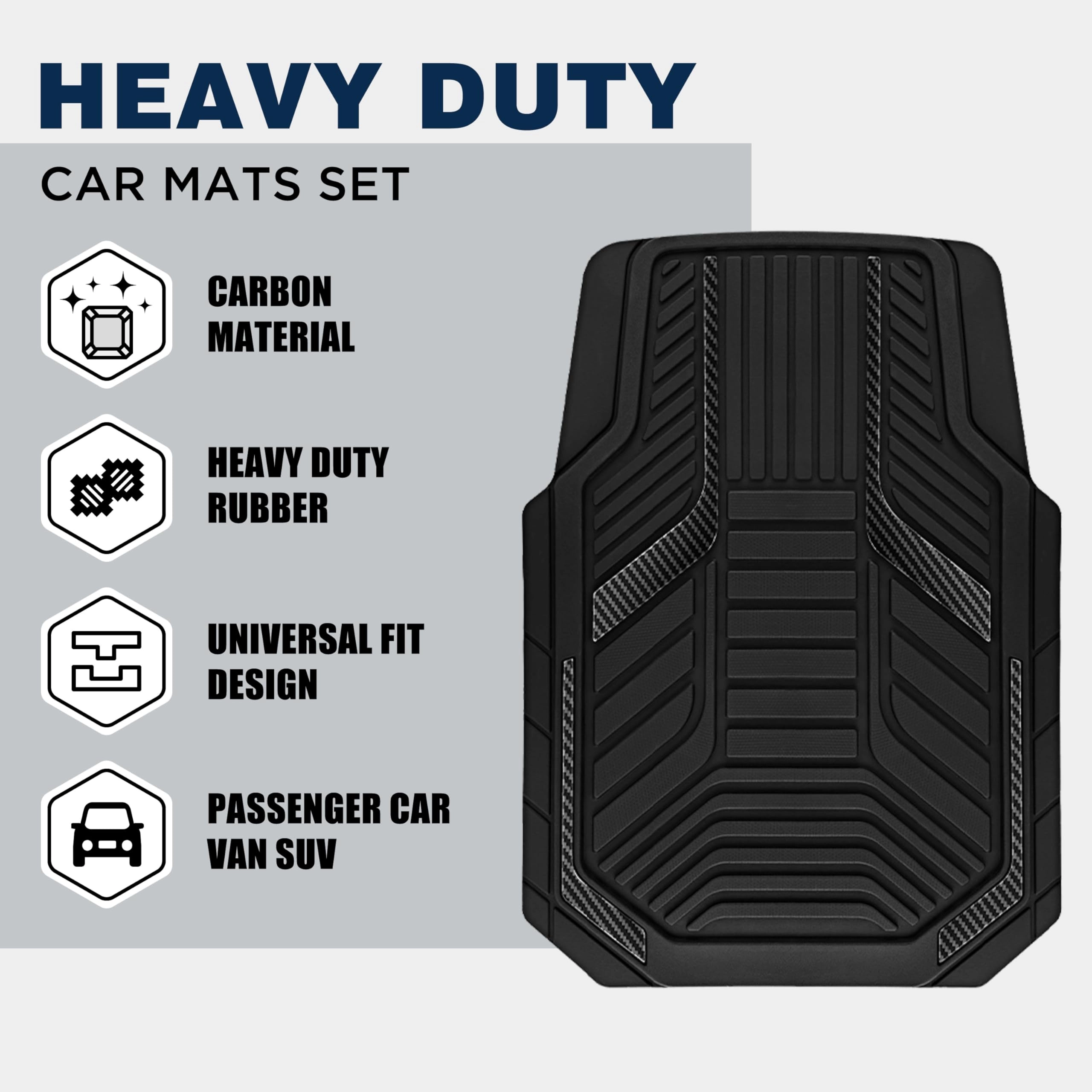 Heavy Duty Rubber Floor Mats - Pink Universal Fit