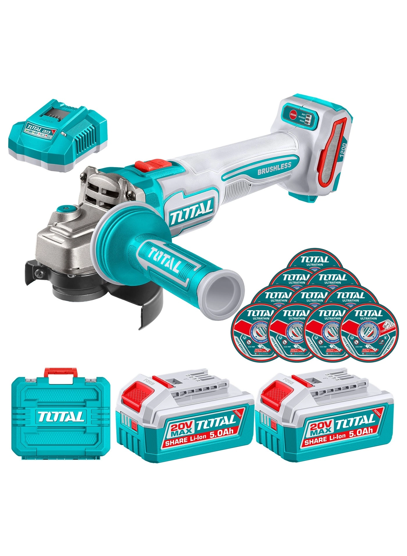 Total Brushless Cordless Angle Grinder - 125 mm