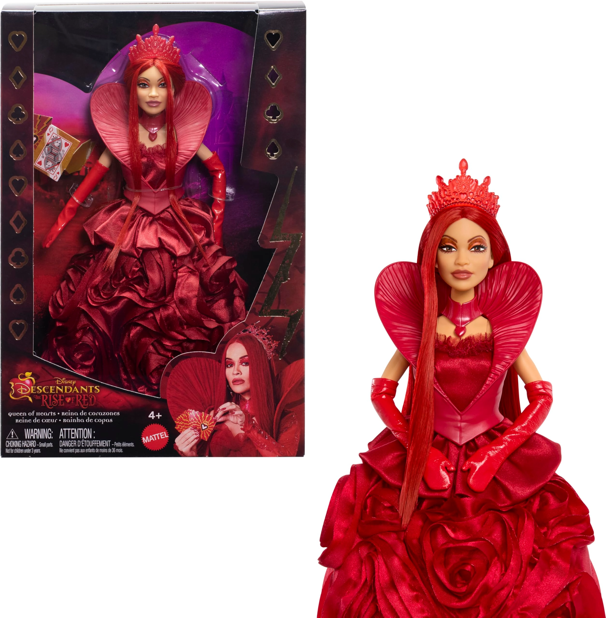 Mattel Queen of Hearts Fashion Doll - Disney Descendants: The Rise of Red Royal Gown Accessories Doll Stand