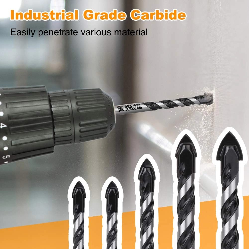 Concrete & Masonry Professional Drill Bit Set - tungsten carbide 5PCS 1/4" 5/16" 3/8" 1/2"
