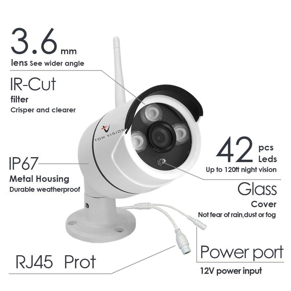 8CH-Wifi-NVR + Bullet Camera - 8 8 channels 2 MP