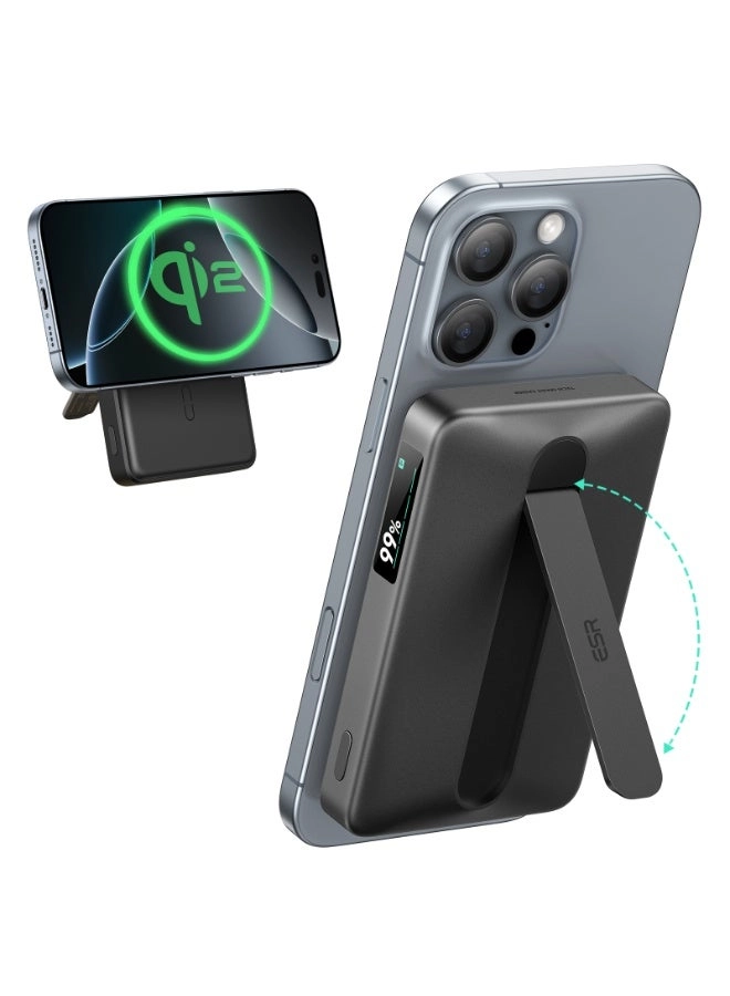 Qi2 MagSlim Kickstand Power Bank - 10000mAh 15W Fast charging Qi2