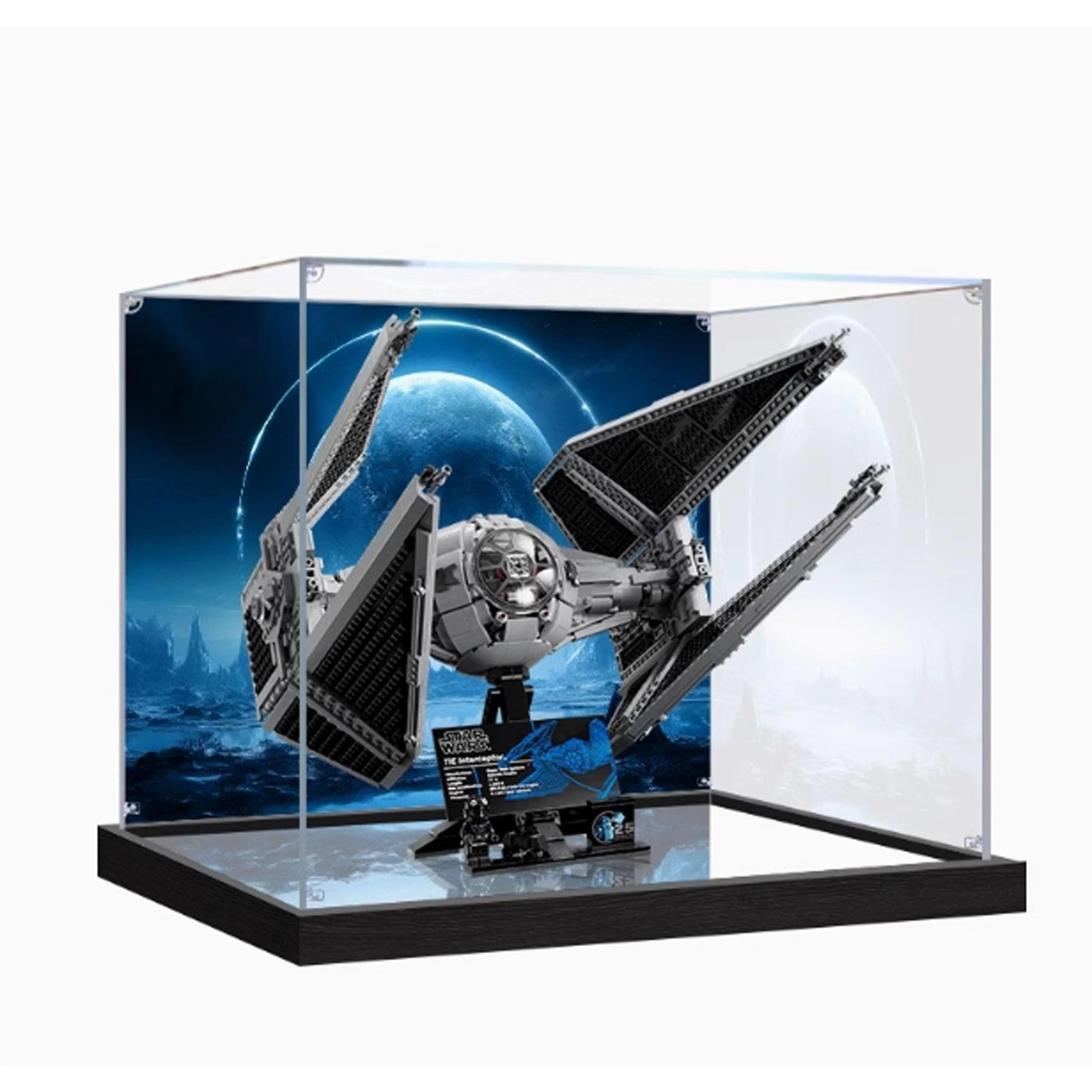 PHOVKFR Acrylic Display Box for LEGO 75382 TIE Interceptor Aircraft - 3mm thickness