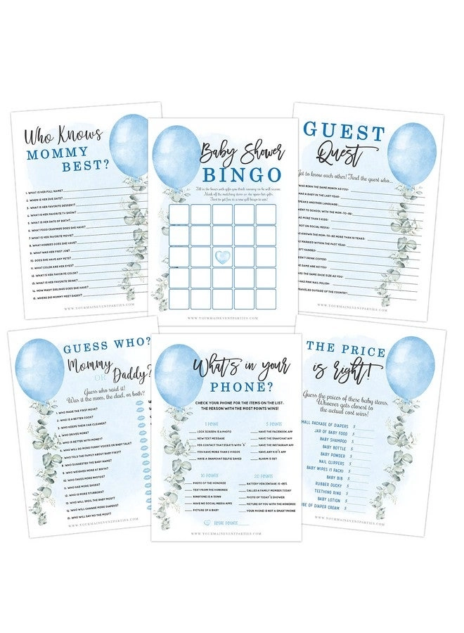 Your Main Event Prints Boy Baby Shower Games - English