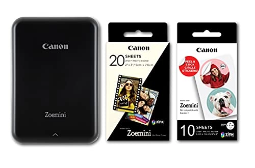 Zoemini - Zink Technology Portable + ZINK Photo Paper + Circle Stickers