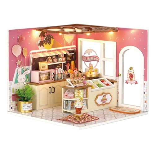 DIY Miniature Dollhouse Kit - Happiness Ice Cream Shop 1:24