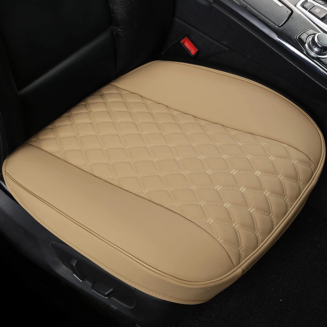 Black Panther Front Bottom Seat Cushion Cover - Polyvinyl Beige Universal Fit