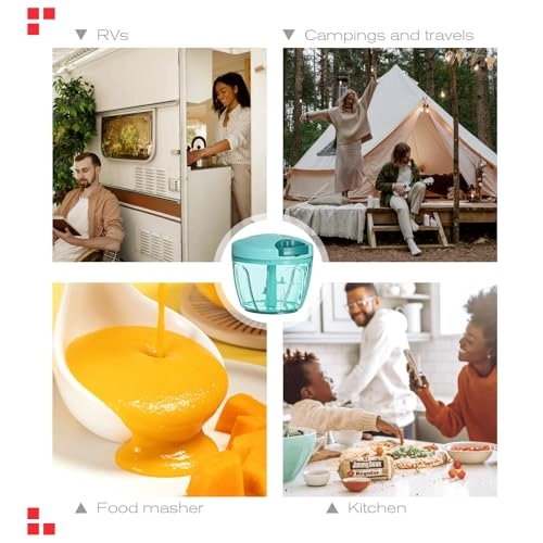 Manual Food Processor - 16.9 Fluid Ounces three blades