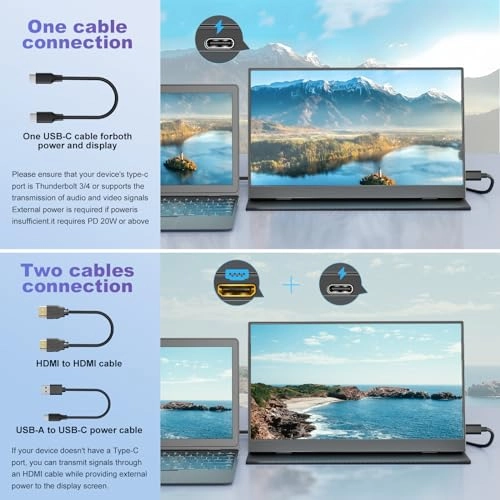 Capacitive Touchscreen HDMI Monitor - Portable Monitor 18.5 7 inch 1024x600