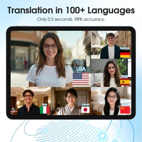 QT-35 - Bluetooth 5.4 140 Languages Black Frame Grey Lens