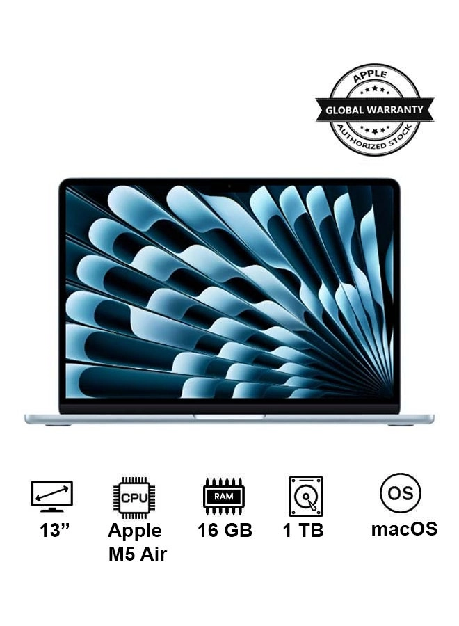 MacBook Air MDHG4AB - 13'' M5 Air | 10-Core CPU 10-Core GPU 24 GB DDR4 1 TB SSD