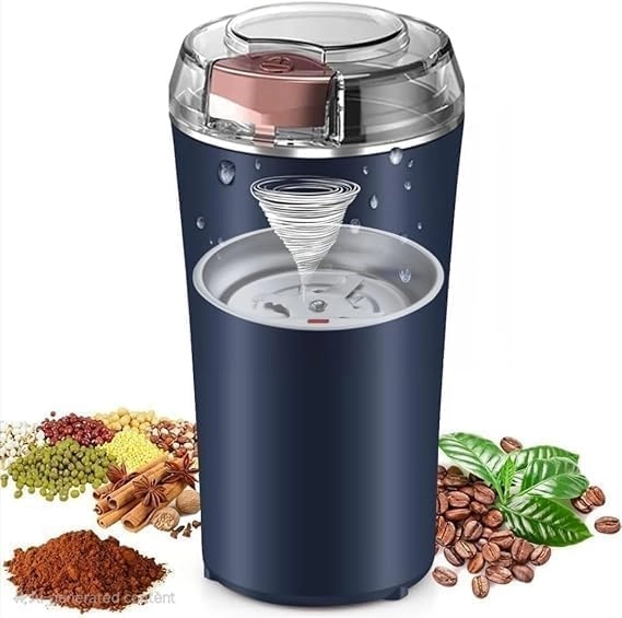 SHAMLILA Coffee & Spice Grinder - 4 Blade Stainless Steel Compact