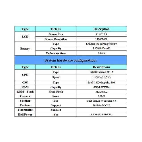 X8S - 15.6'' Celeron J3455/J4115 8GB DDR4 512GB SSD