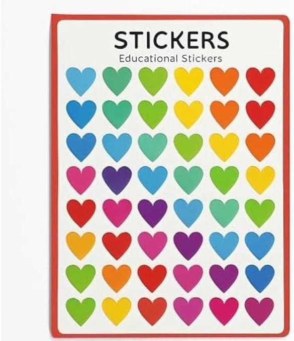 FITTO Heart Shaped Educational Stickers