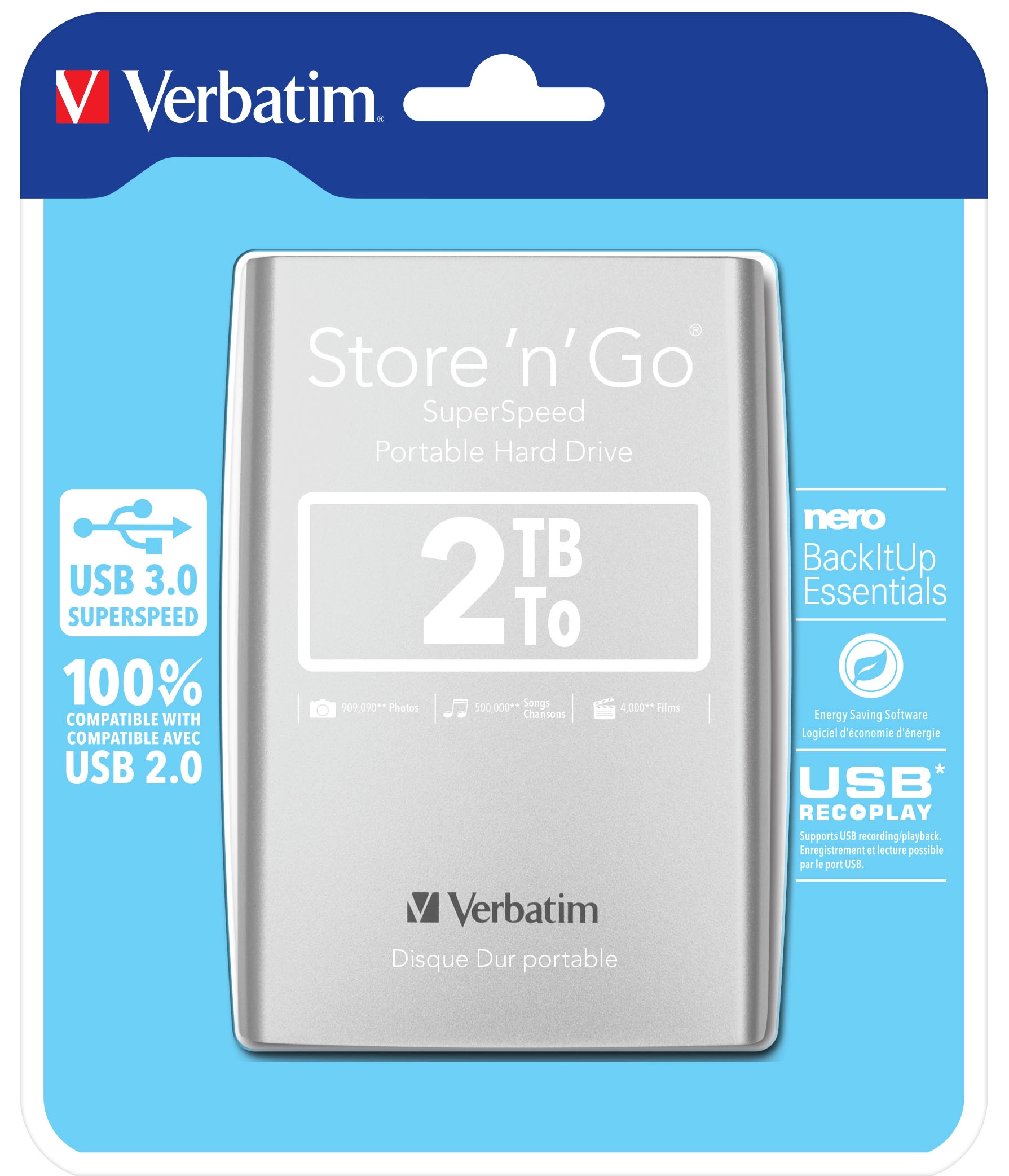 Verbatim Store 'n' Go Secure Portable 2TB HDD