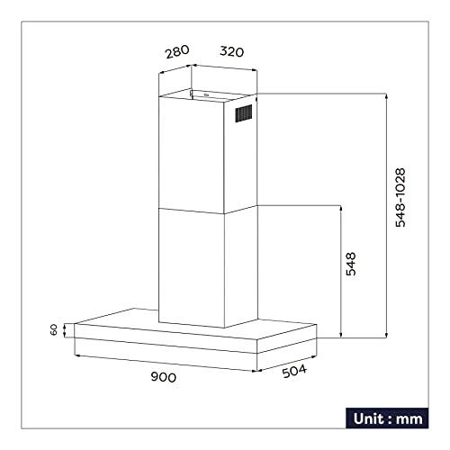 CBCW9736K - 650m³/h 90 cm