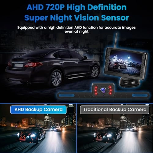 AHD Wireless Rear View Camera IPS-Monitor - Night Vision 720P
