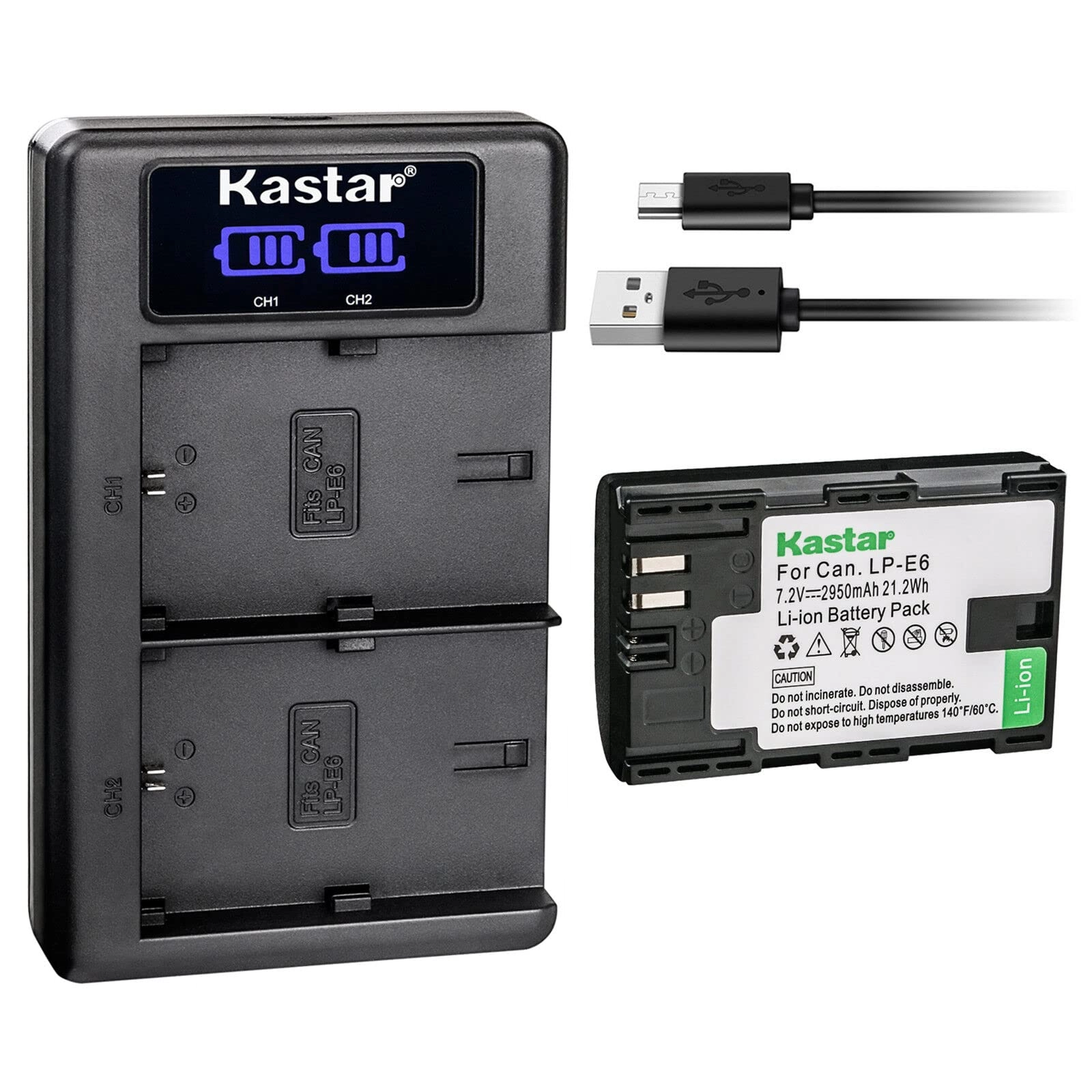 Kastar LP-E6 - 2950mAh + LKD2
