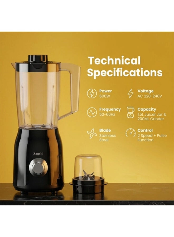 2 in 1 Blender/Grinder - Quiet Motor Stainless Steel Blades Multiple Speeds