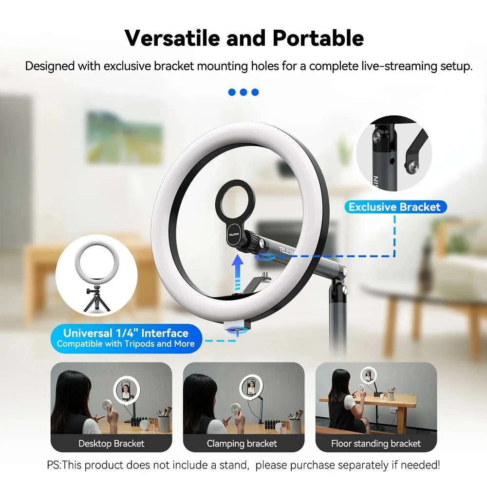 P3-FS-02 - 10-Inch Magnetic LED Selfie Ring Light
