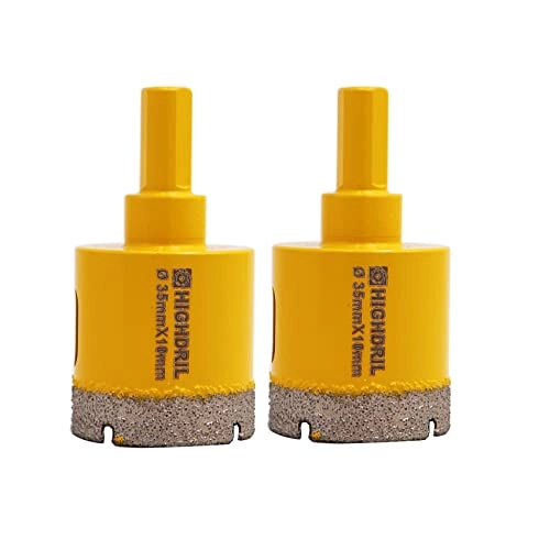 HIGHDRIL Dry Diamond Core Drill Bit - 35mm Concrete Granite Marble Glass Porcelain Tile Masonry Brick