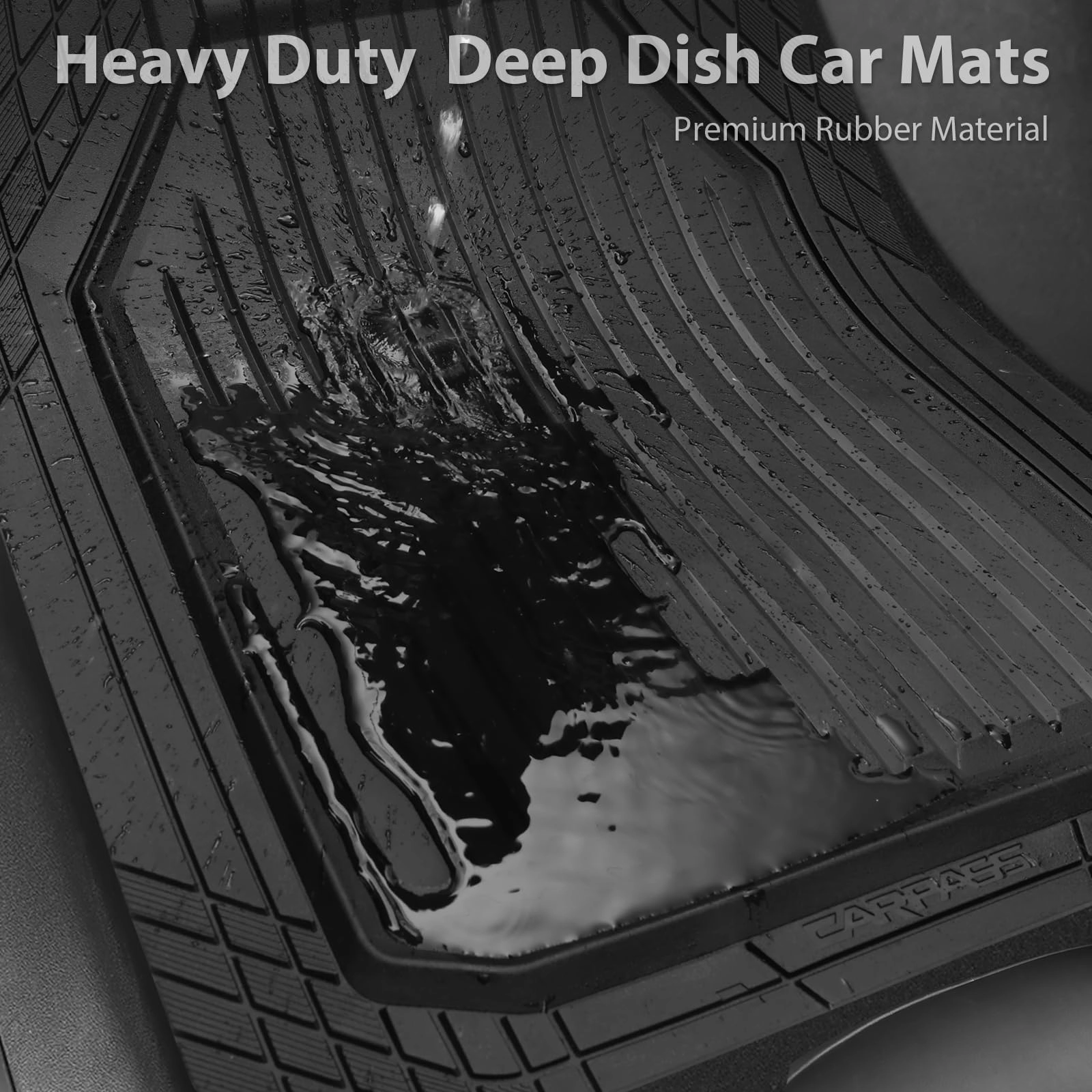 Heavy Duty Rubber Floor Mats - Universal Fit 3pcs Black Purple