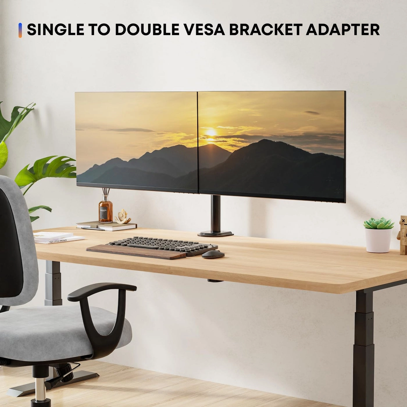 Monitor Wall Mount Dual - 24 inch to 38 inch 75 x 75 mm, 100 x 100 mm