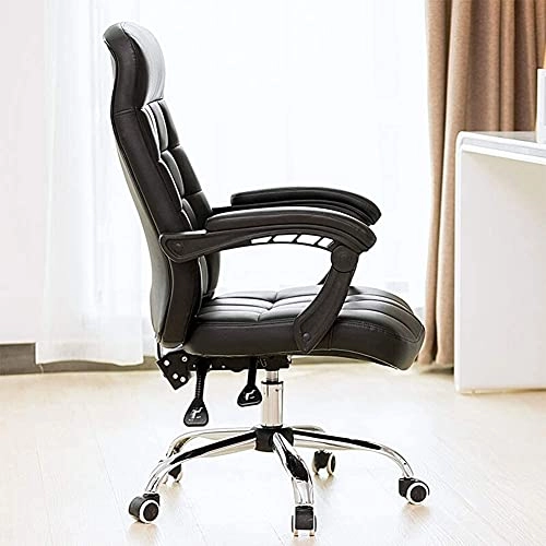 Desk Chair - PU Leather Brown High Back