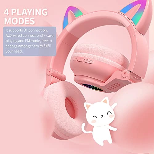 Wireless&Wired Foldable Headset Cat Ear Wireless Headset