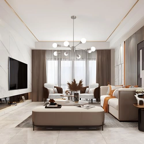 8-Light Sputnik Pendant Chandelier - 86cm-116cm