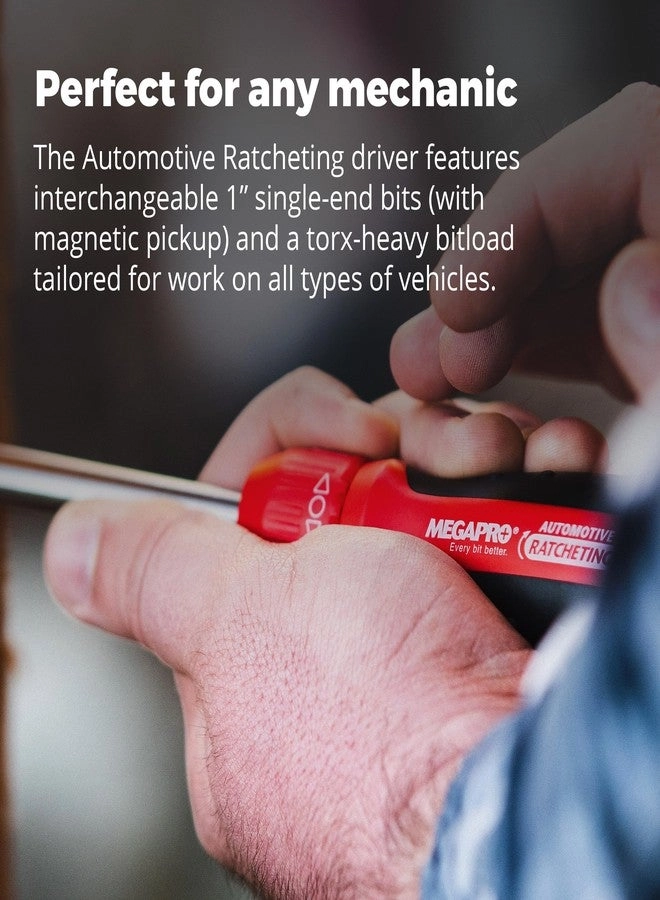 Automotive Screwdriver Ratcheting - Multi-Bit Screwdriver Set ¼” Hex Shaft