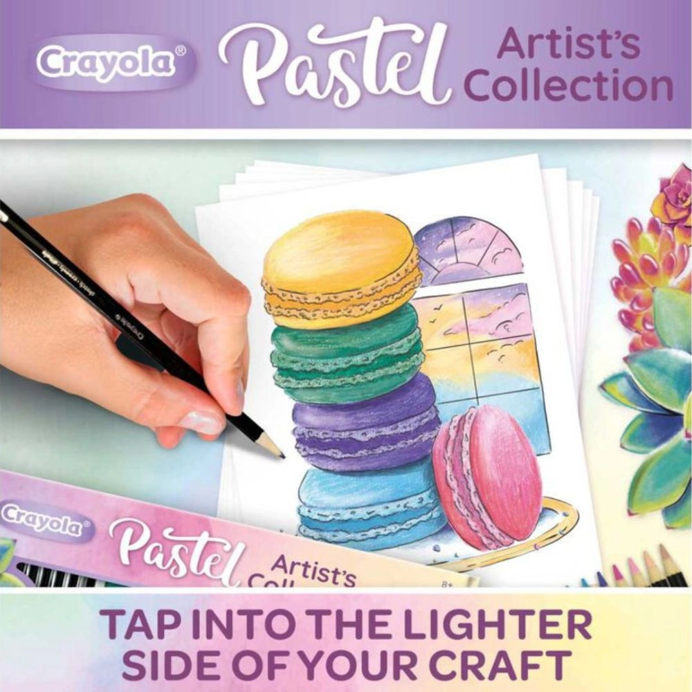 Pastel Artist Collection Kit - 12 colored pencils 9 brush-tip markers 5 pearlescent cream sticks