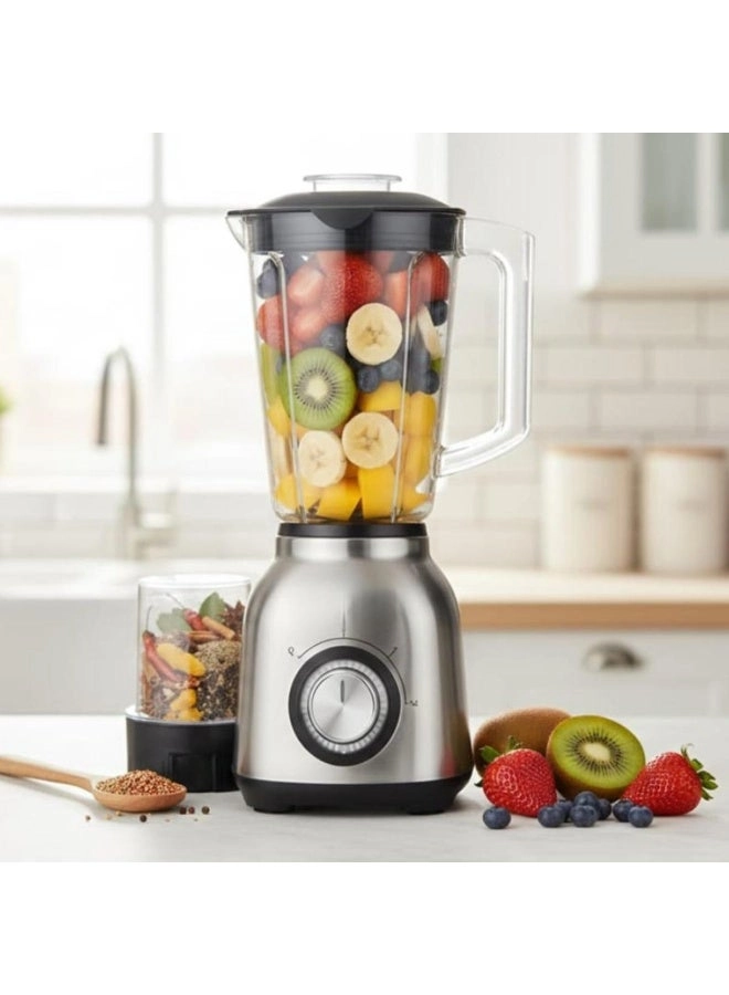 3-in-1 Multi-Speed Stainless Steel Blender & Grinder System - 1200W