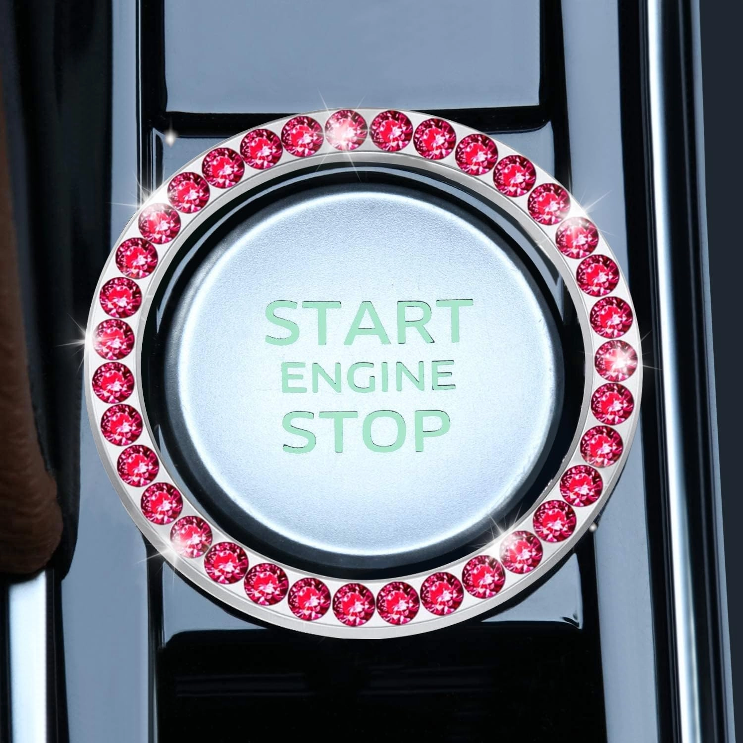 Crystal Combinatorial Rhinestone Car Engine Start Decoration Ring