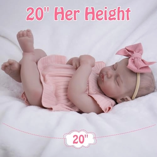 Reborn Baby Doll - 20 Inch Silicone Weighted Body Ages 3+