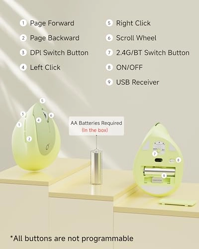 Q7 Vertical Ergonomic Mouse - 2.4G Bluetooth