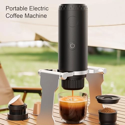 Compact Portable Coffee Machine - 120ml Ground Coffee & Capsules