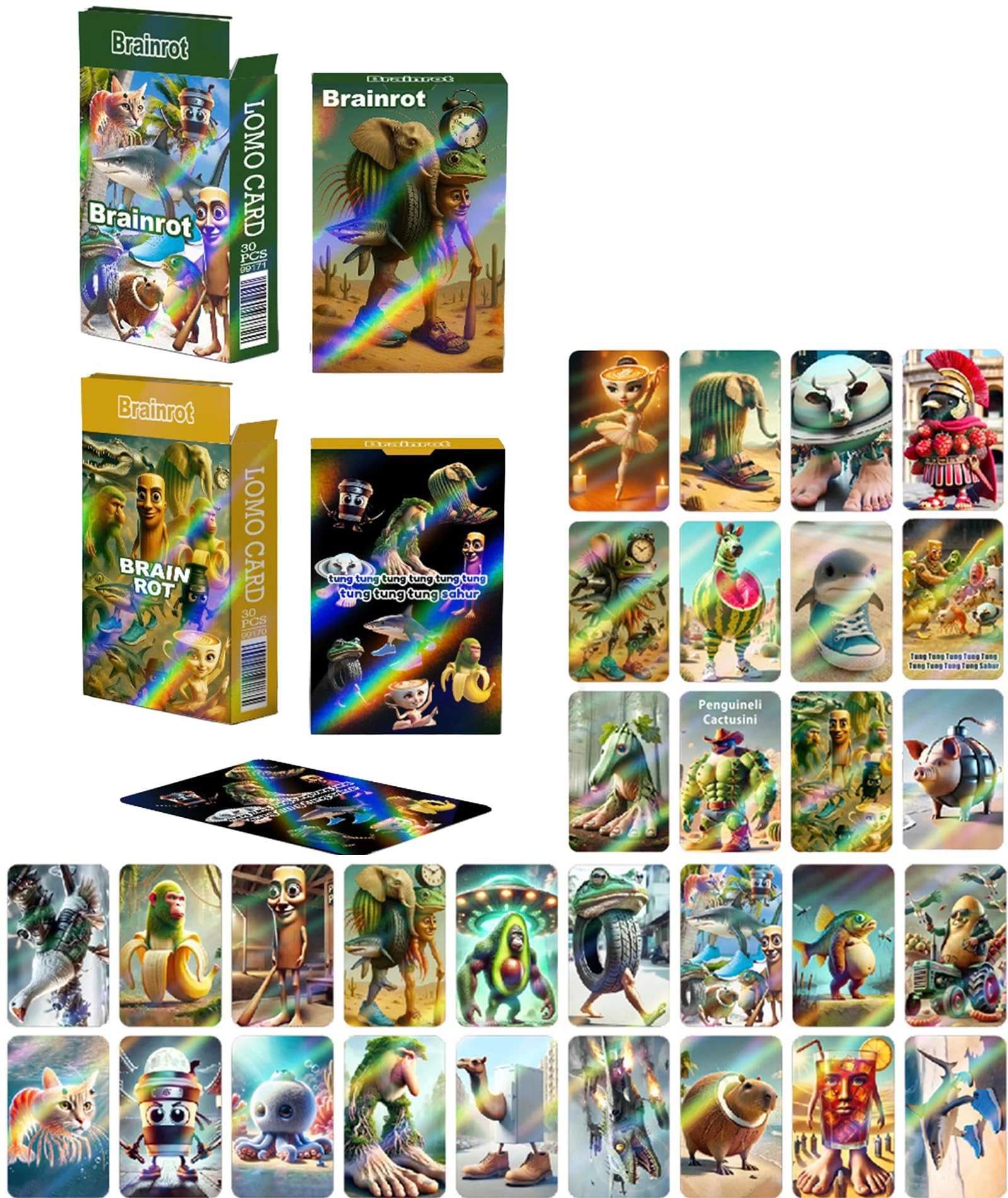 KalamkariX Brainrot Cards - 60PCS 2 Boxes Set