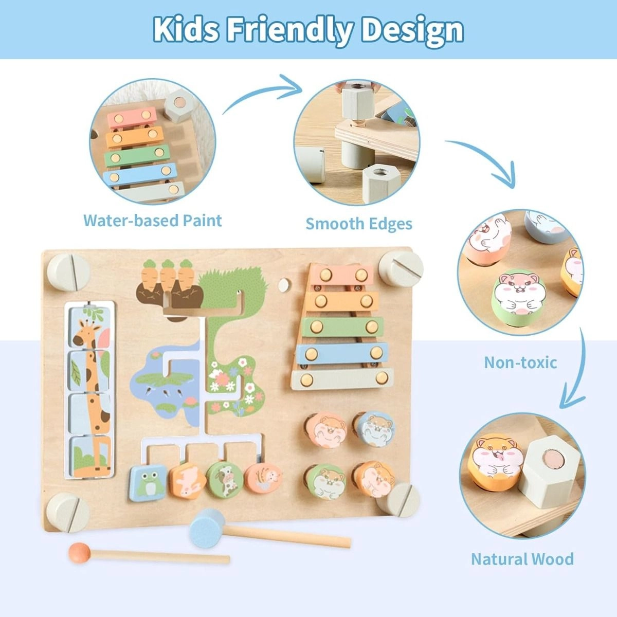 Double Sided Wooden Busy Board - 2 years+