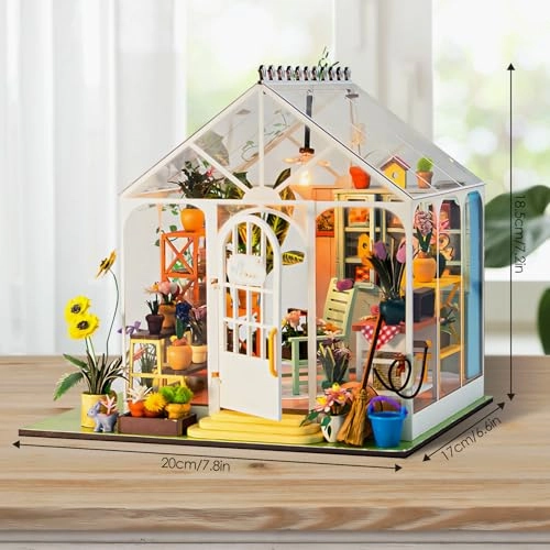 Miniature DIY Dollhouse Kit - White Flower House