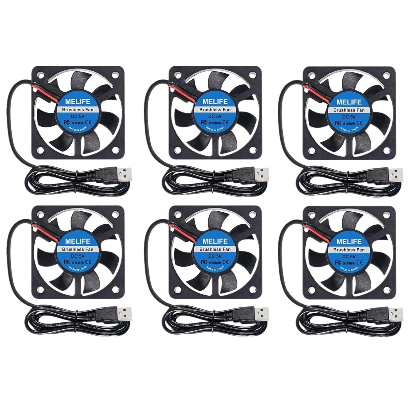 MELIFE Brushless Cooling Fan - 6Pcs 40mm